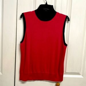 Tailor B.Moss Red Black Turtleneck Sleeveless Knit Cami Top Size XL